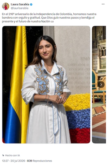 Laura Sarabia resaltó orgullo patrio y fe en el futuro de Colombia desde la embajada en Reino Unido - crédito @laurisarabia/X