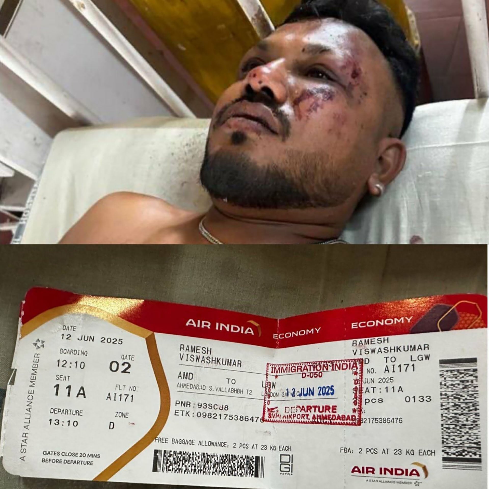 El sobreviviente fue identificado como Viswashkumar Ramesh de ciudadanía británica (BNO)