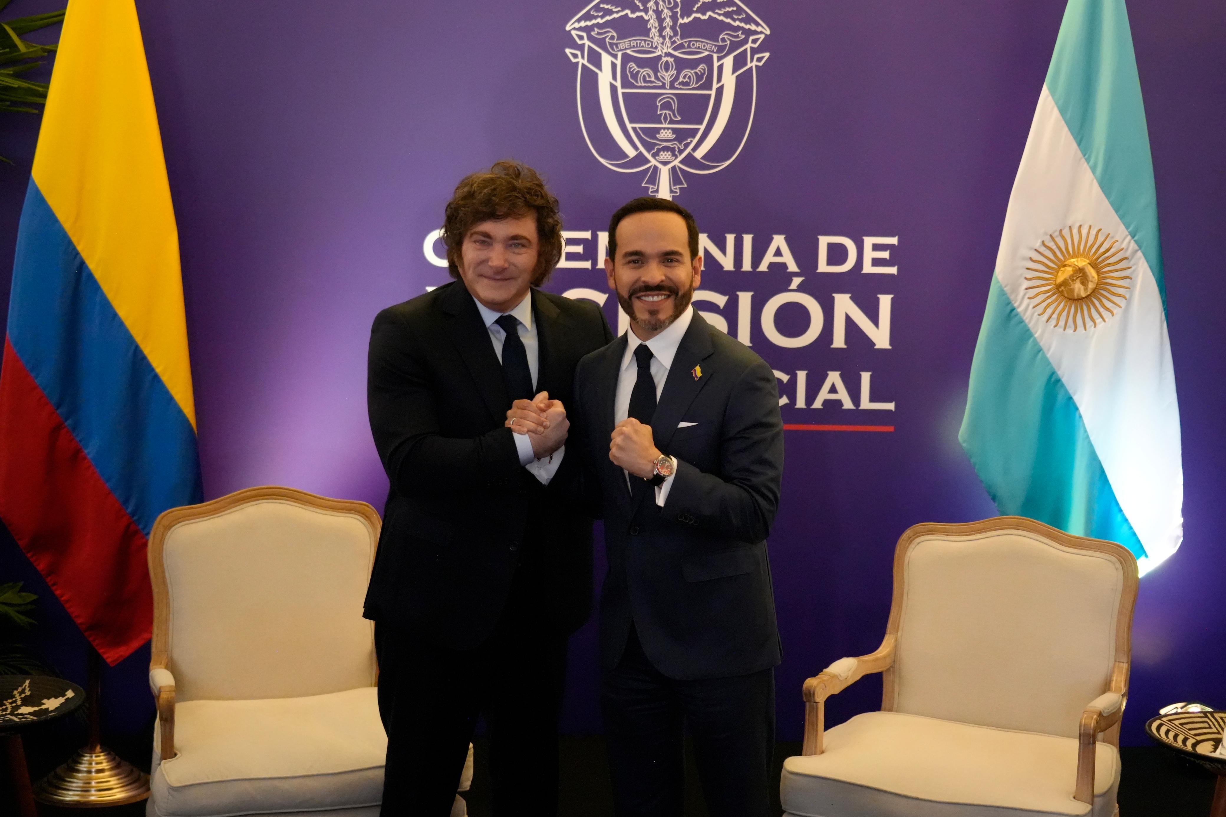 El presidente Javier Milei junto con su par de Colombia, Abelardo de la Espriella