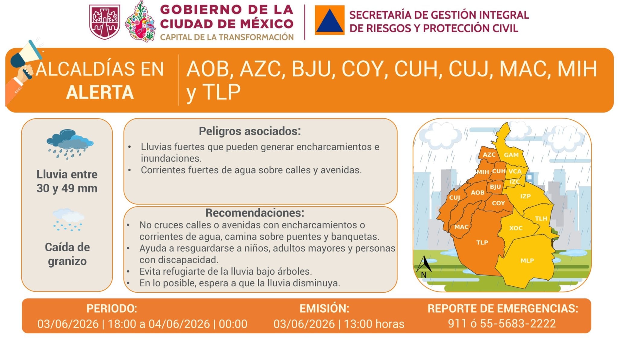 Crédito: @SGIRPC_CDMX