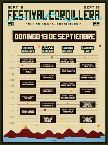 Caifanes, Andrés Cepeda y Ricky Martin son los encargados de cerrar el segundo día de presentaciones en el Festival Cordillera 2026 - crédito Páramo Presenta