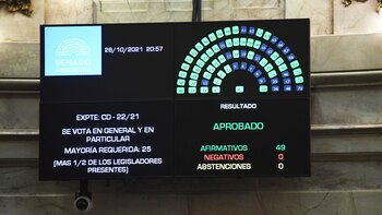 Sesión ordinaria del Senado de la Nación en la que se aprobó la Ley de Alivio Fiscal para fortalecer la salida económica y social a la pandemia generada por el covid 19