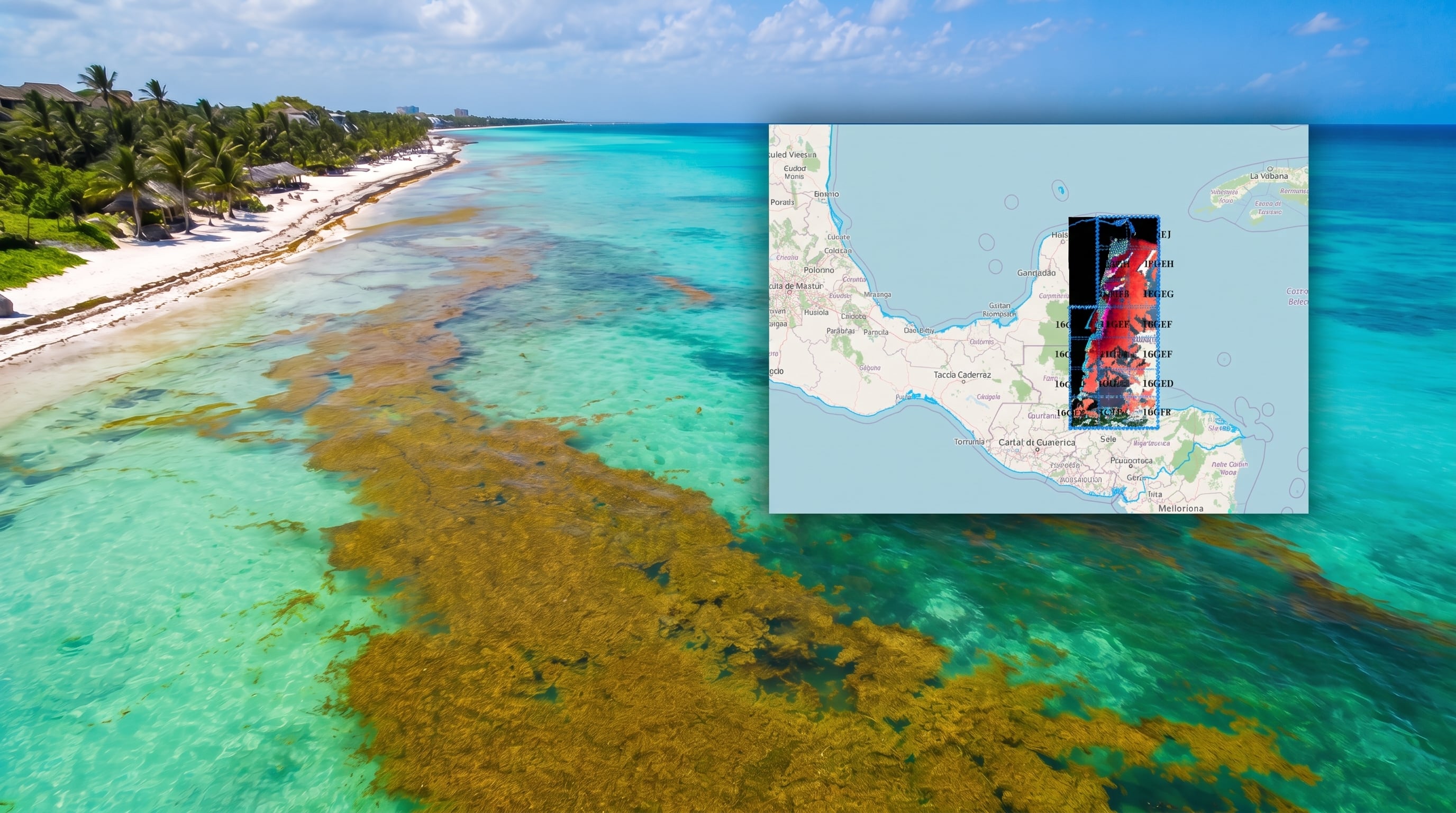 UNAM lanza mapa interactivo para monitorear el sargazo en playas del Caribe mexicano