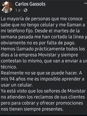 Carlos Gassols denuncia en sus