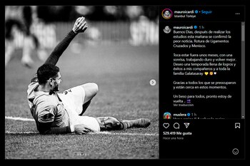 El mensaje de Mauro Icardi tras confirmarse su seria lesión