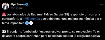 Millonarios tendría que presentar una