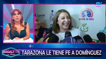 Karla Tarazona niega amarre a Cristian Domínguez y Magaly Medina advierte: “Vamos a ver cuando tenga las tentaciones al lado”