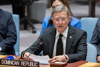 El canciller Roberto Álvarez negoció la cooperación logística de República Dominicana con la misión internacional (EFE)