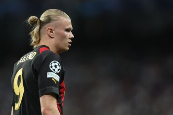 Haaland durante el Real Madrid