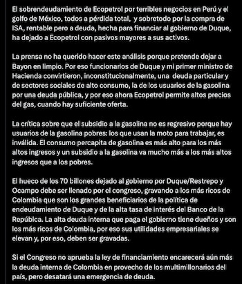 Petro aseguró que el déficit