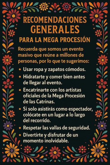 La organización pedirá a los espectadores mantenerse detrás de las vallas instaladas sobre la ruta. (Foto: Mega Procesión de las Catrinas Sitio Oficial)