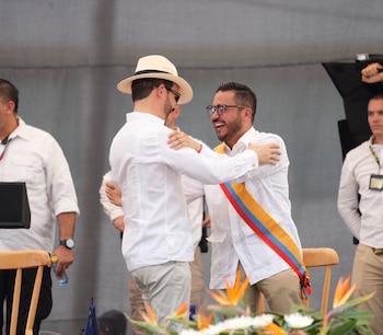Jorge Eliécer Laverde presentó las principales líneas de acción que marcarán su gestión al frente del máximo organismo de control fiscal frente al presidente Abelardo de la Espriella - crédito @honohenriquez/X