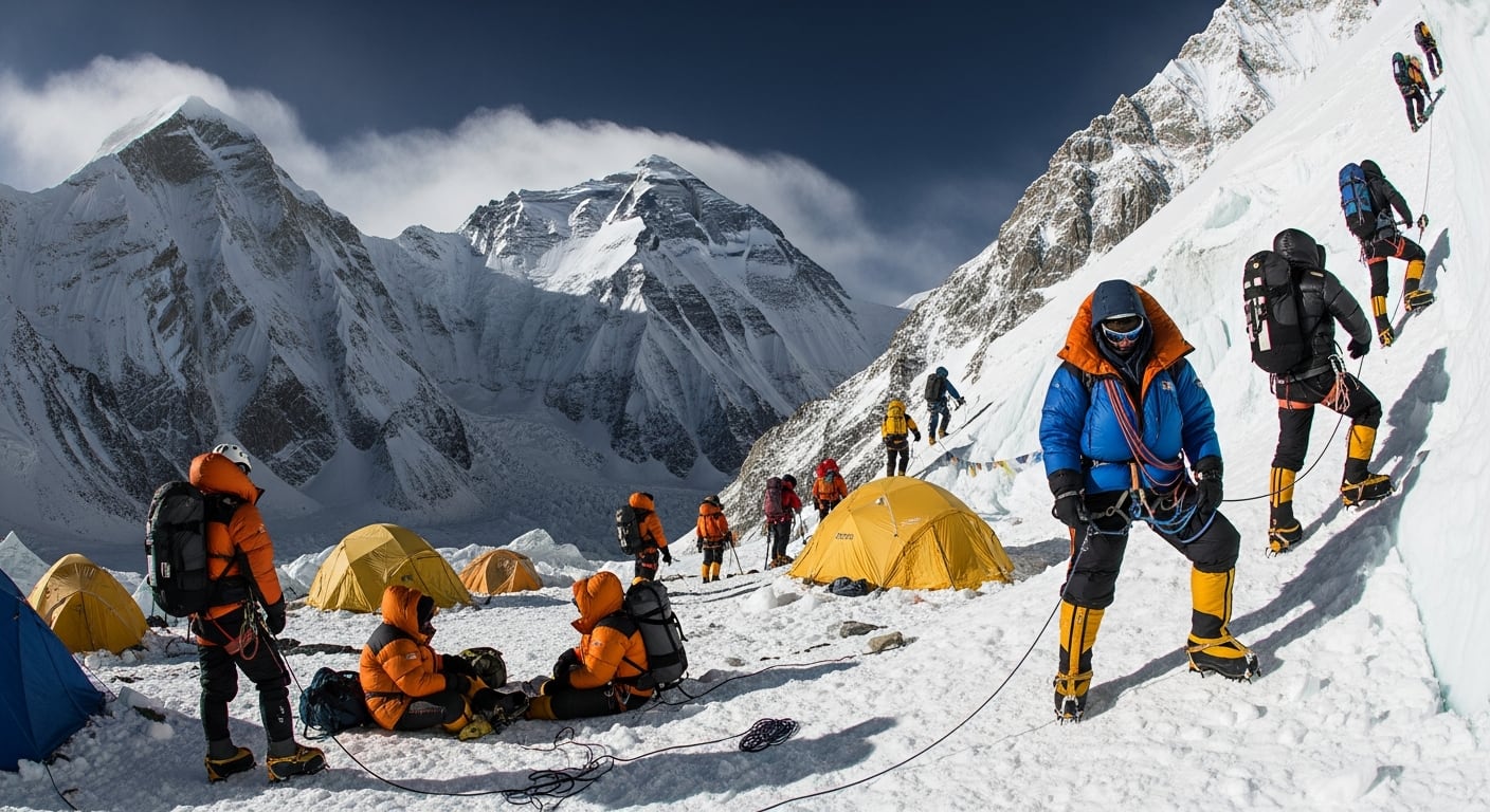 La expedición al Everest enfrentó claustrofobia, desorientación y falta de oxígeno en el Campamento VI a 8.400 metros de altitud (Imagen Ilustrativa Infobae)