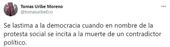 Tomás Uribe también se manifestó