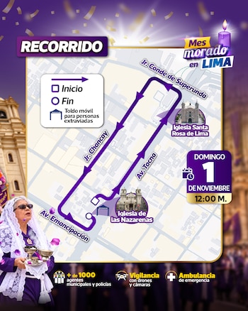 Ruta del anda del Cristo Moreno en su última salida del 2026.