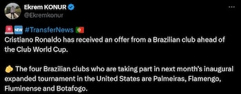 Cristiano Ronaldo interesa en Brasil