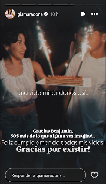 Gianinna Maradona celebra con alegría