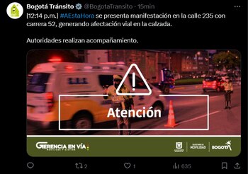 Manifestación en la calle 235