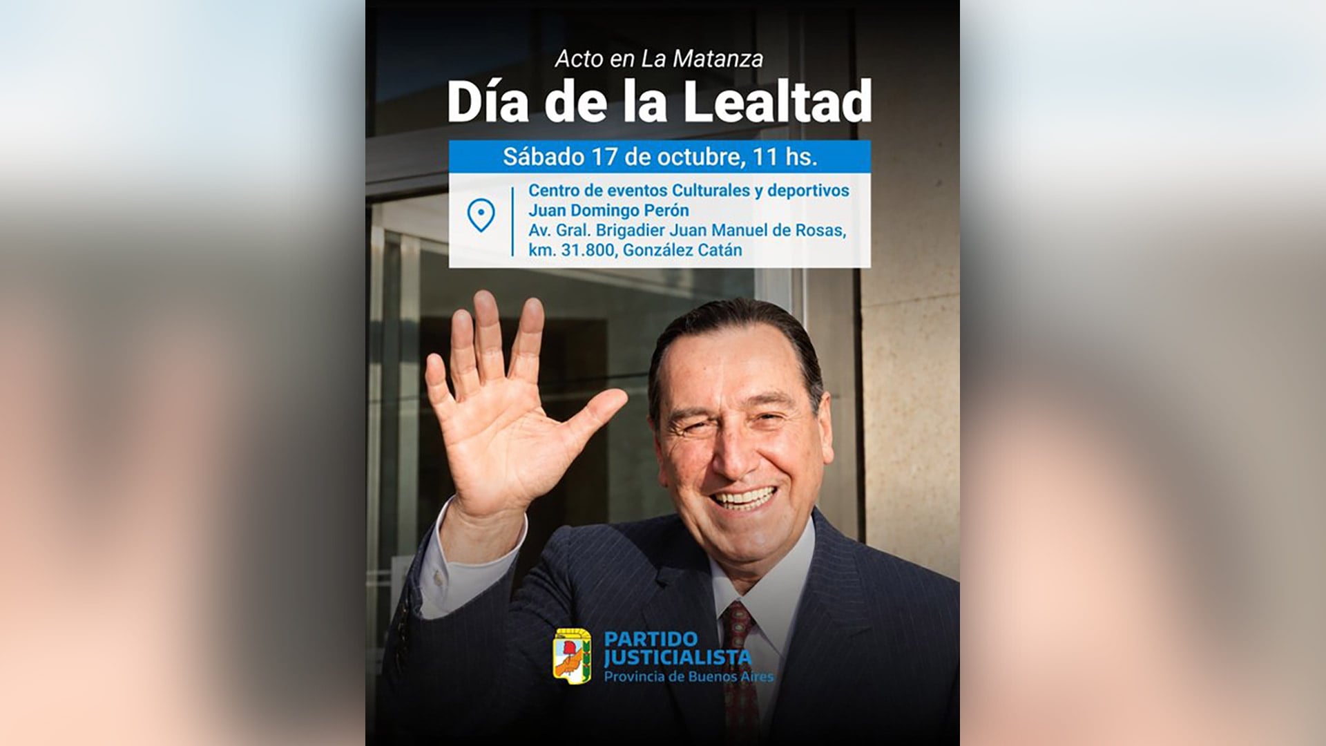 El flyer del acto en La Matanza