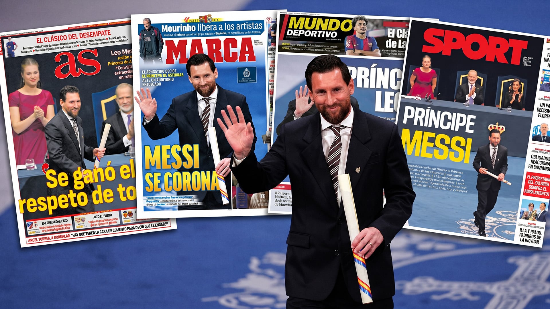 Messi, protagonista de las portadas tras recibir el Premio Princesa de Asturias
