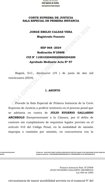 Corte Suprema absolvió al expresidente