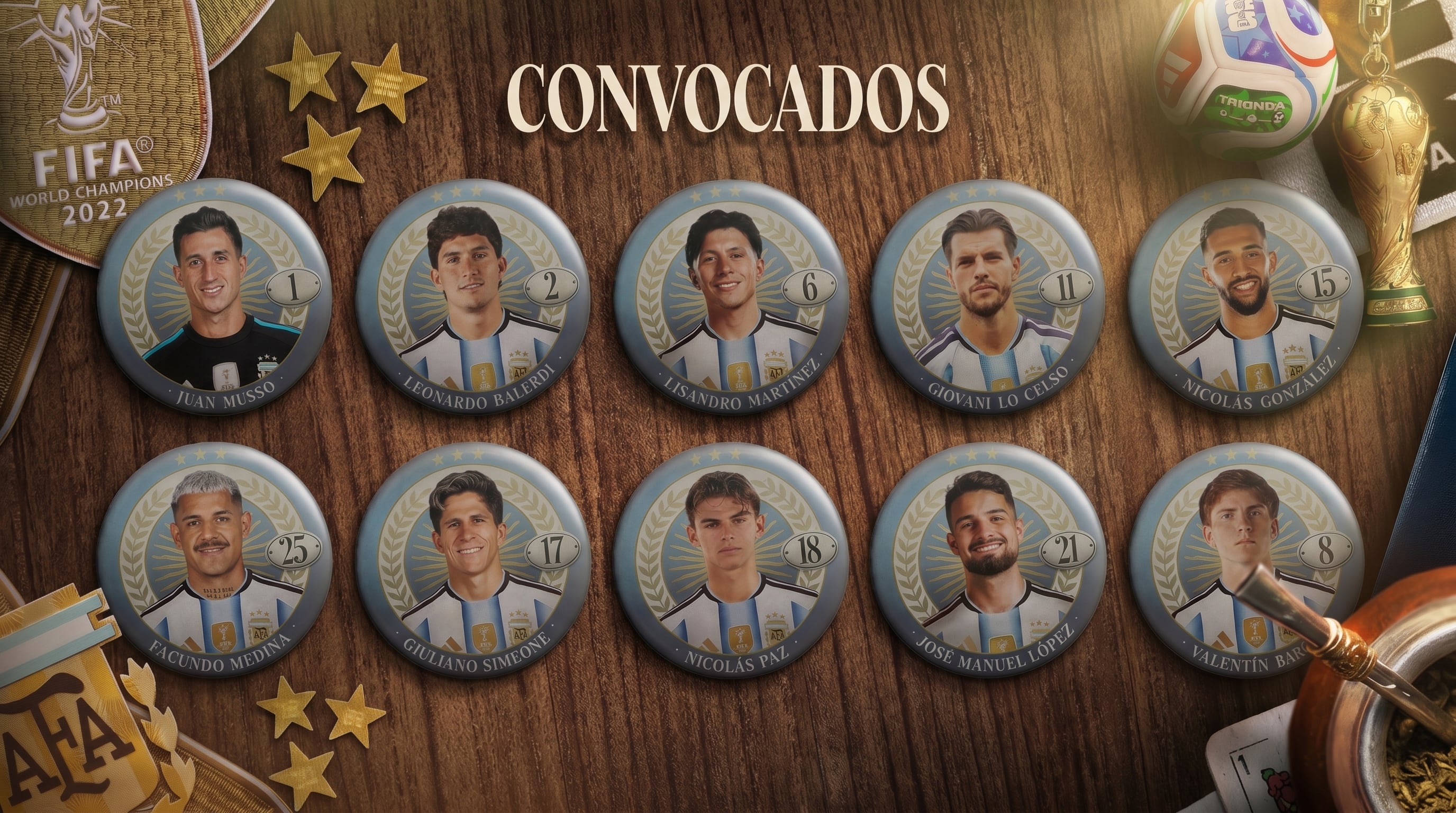 Los cambios en los dorsales de la selección argentina para el Mundial 2026