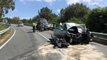 Estado en el que quedaron los vehículos tras el accidente. (Guardia Civil)