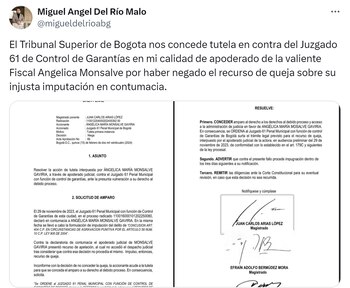 Decisión contra contumacia de Angélica