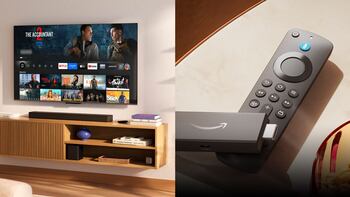 Logotipos de Amazon Fire TV y Google Play Store con las apps de Xuper TV y Magis TV tachadas