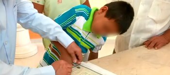 Salomón, de 11 años, acudió