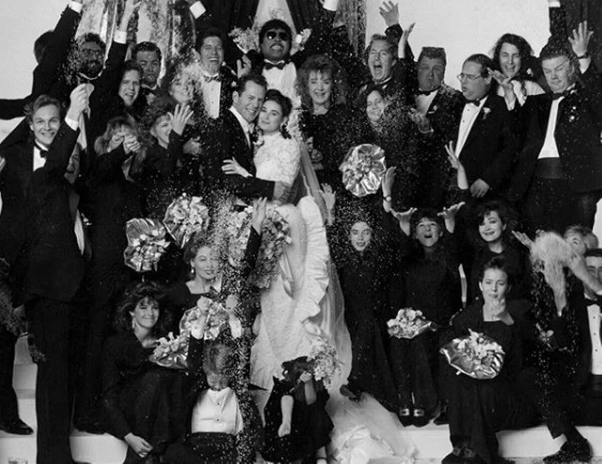 Demi Moore y Bruce Willis: una fotografía del recuerdo de su fiesta de bodas (Instagram/Demi Moore)