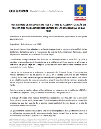 La Fiscalía aseguró haber recolectado