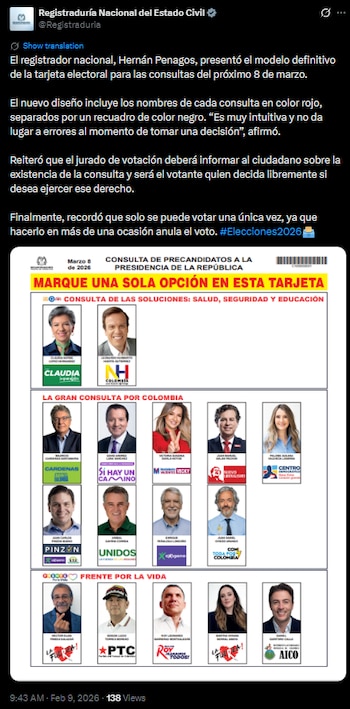 Registrador nacional destaca claridad y