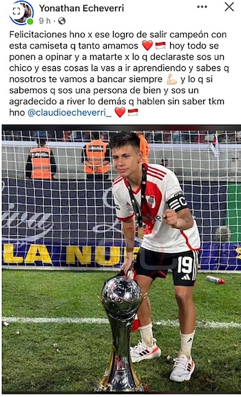 El mensaje de Yonathan Echeverri