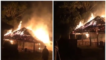 Seis casas destruidas y dos