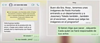 Mensajes que recibía la esposa