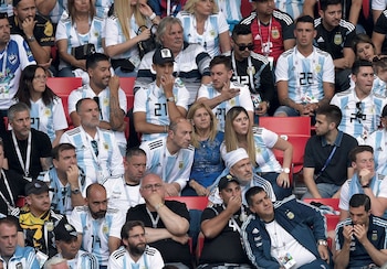 Jorge, Celia y otros integrantes de la familia Messi durante el Mundial de Rusia 2018