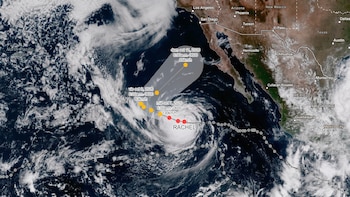 Huracán Rachel cambia de trayectoria y se acerca nuevamente a las costas de México