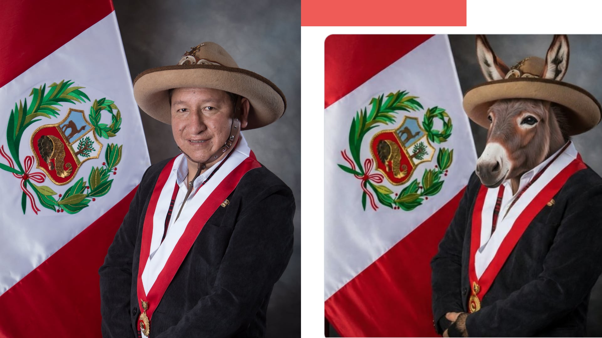 Publicación de Guido Bellido sobre ser “therian” genera reacción de usuario que lo compara con un burro. (Foto composición: Infobae Perú/X:@GuidoBellidoU)