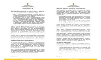 La Superservicios informó que la demanda del servicio de energía se ha ido recuperando paulatinamente en las zonas afectadas por el terremoto - crédito @Superservicios/X