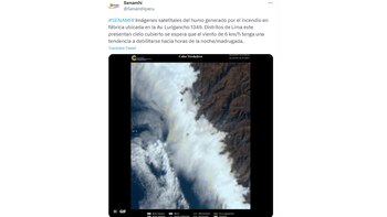 Senamhi sobre incendio en San Juan de Lurigancho. | Twitter