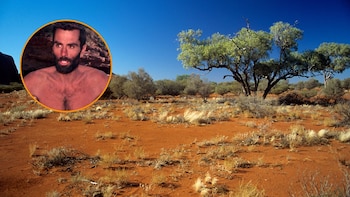 Un estadounidense se internó solo en el desierto australiano. (Montaje Infobae/ Canva)