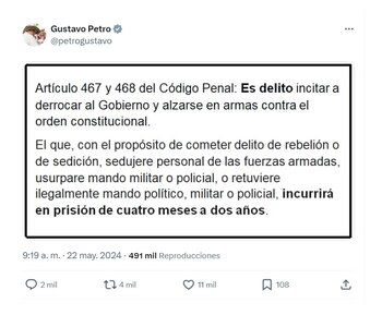 Con esta publicación, y otras