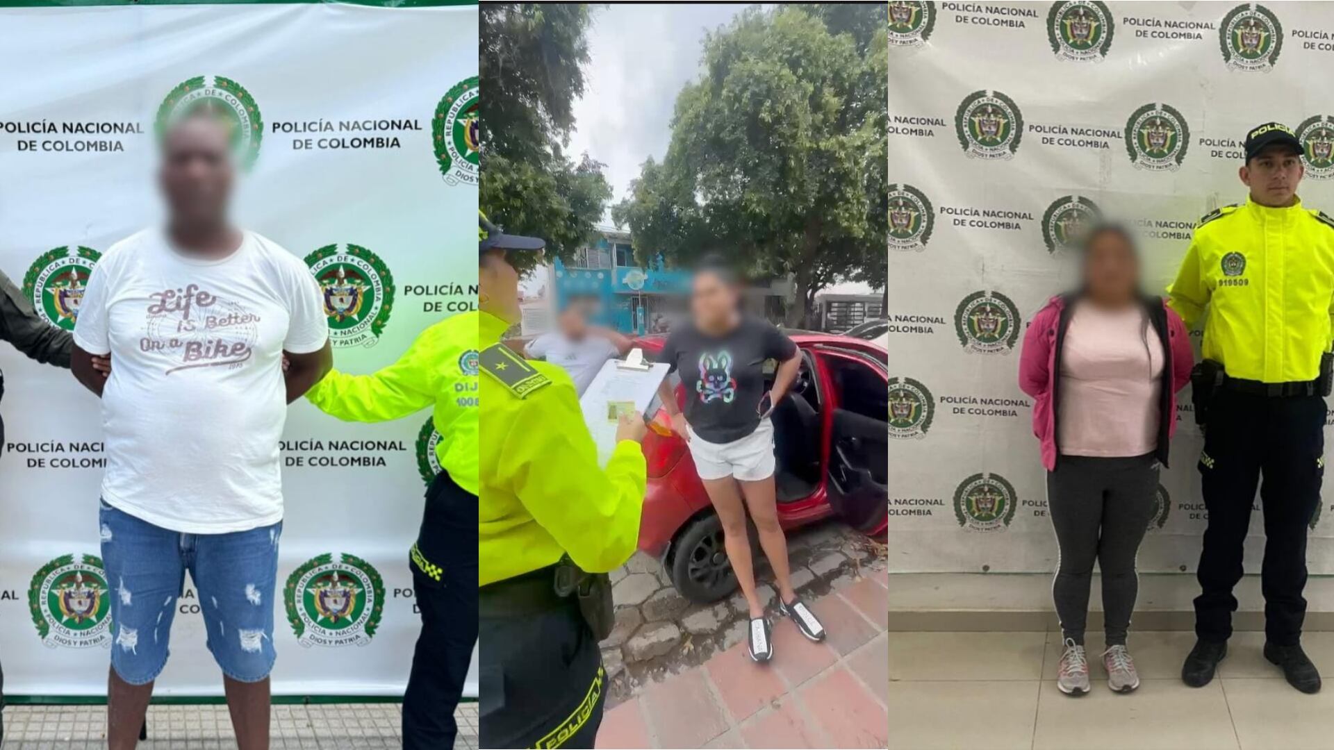 Los tres delincuentes fueron capturados en zonas de Norte de Santander, Antioquia y Nariño - crédito Dijín