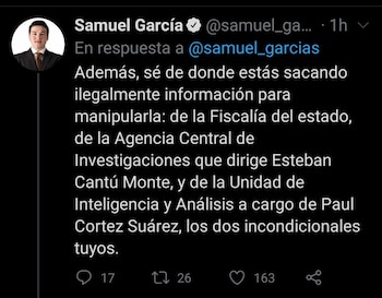 Samuel García utilizó su cuenta