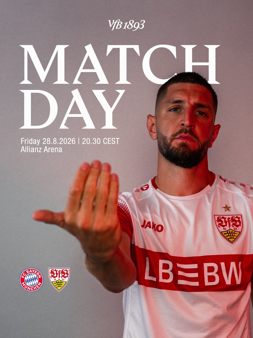 El afiche del partido por el cuadro visitante-crédito @VfB_int/X