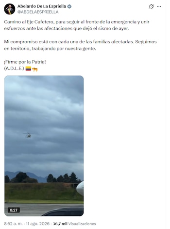 El jefe de Estado envió un mensaje de apoyo a los más de 1.000 afectados por el desastre natural - crédito @ABDELAESPRIELLA/X