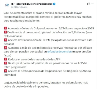 ISP dice que el Gobierno