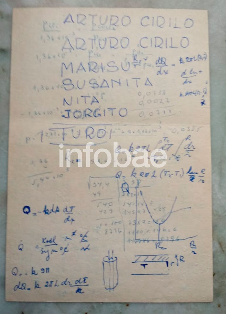 Una de las tantas anotaciones que el militar hacía en su celda