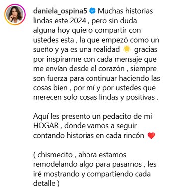 El sentido mensaje de Daniela